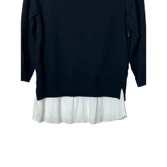 1641. ANTHROPOLOGIE ANGEL OF THE NORTH DOVIE LAYERED SWEATER BLACK/WHITE SIZE SM - Picture 11 of 11